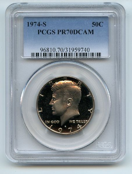 1974 S 50C Kennedy Half Dollar Proof PCGS PR70DCAM