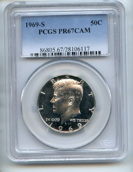 1969 S 50C Kennedy Half Dollar PCGS PR67CAM