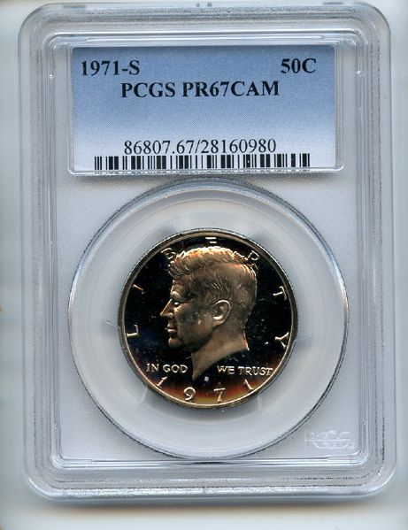 1971 S 50C Kennedy Half Dollar PCGS PR67CAM