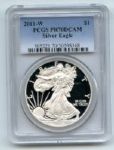 2011 W $1 Proof American Silver Eagle 1oz PCGS PR70DCAM