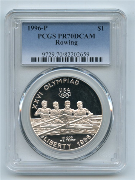 1996 P $1 Rowing Silver Commemorative Dollar PCGS PR70DCAM