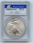 2015 $1 American Silver Eagle PCGS MS70 First Strike Miles Standish