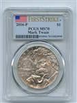 2016 P $1 Mark Twain Silver Uncirculated Commemorative PCGS MS70 First Strike