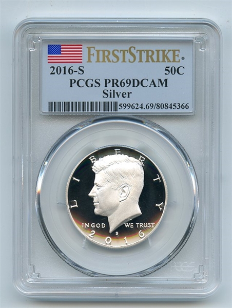 2016 S 50C Silver Kennedy Half Dollar PCGS PR69DCAM First Strike
