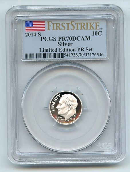2014 S 10C Silver Roosevelt Dime Limited Edition PCGS PR70DCAM First Strike