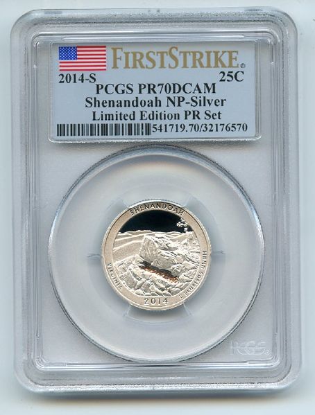 2014 S 25C Silver Shenandoah Quarter Limited Edition PCGS PR70DCAM First Strike