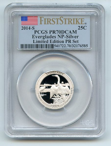 2014 S 25C Silver Everglades Quarter Limited Edition PCGS PR70DCAM First Strike