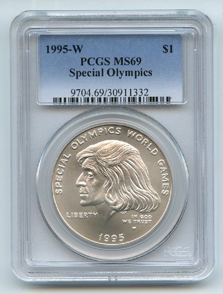 1995 W $1 Special Olympics Silver Commemorative Dollar PCGS MS69