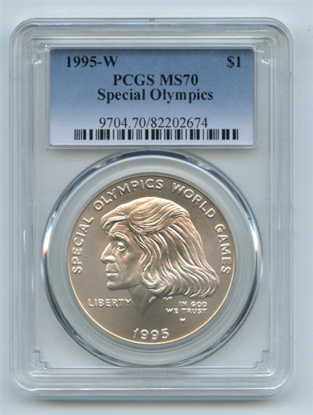 1995 W $1 Special Olympics Silver Commemorative Dollar PCGS MS70