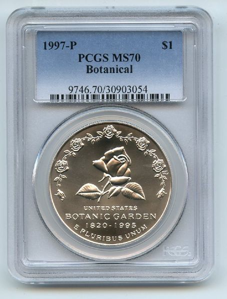 1997 P $1 Botanic Garden Silver Commemorative Dollar PCGS MS70
