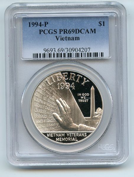 1994 P $1 Vietnam Silver Commemorative Dollar PCGS PR69DCAM