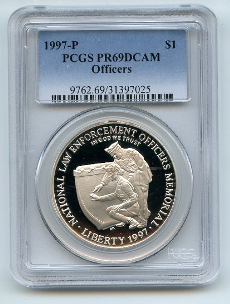 1997 P $1 Law Enforcement Silver Commemorative Dollar PCGS PR69DCAM
