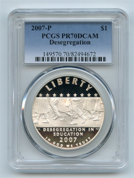 2007 P $1 Little Rock Silver Commemorative Dollar PCGS PR70DCAM