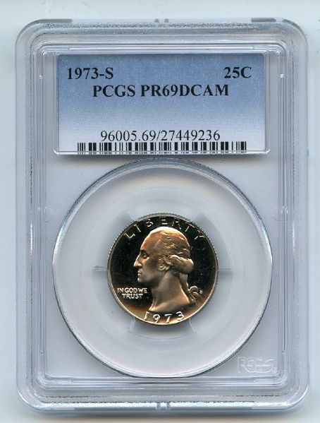 1973 S 25C Washington Quarter Proof PCGS PR69DCAM