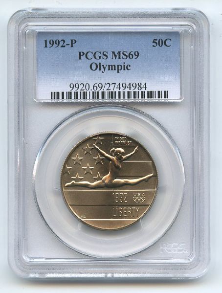 1992 P 50C Olympic Commemorative PCGS MS69