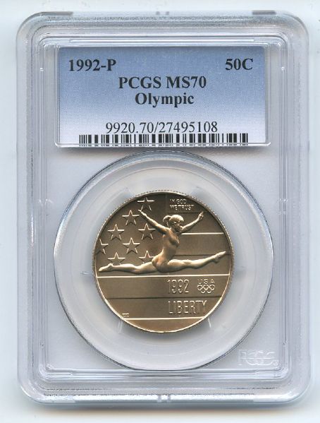 1992 P 50C Olympic Commemorative PCGS MS70