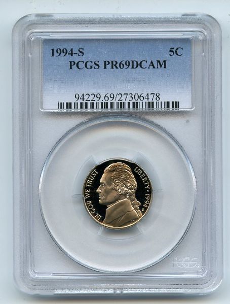 1994 S 5C Jefferson Nickel Proof PCGS PR69DCAM
