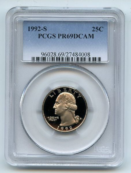 1992 S 25C Washington Quarter Proof PCGS PR69DCAM