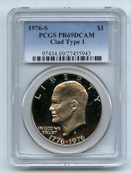 1976 S $1 T1 Ike Eisenhower Dollar Proof PCGS PR69DCAM