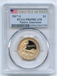 2017 S $1 Sacagawea Dollar PCGS PR69DCAM First Day of Issue