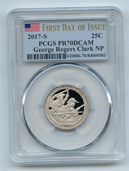 2017 S 25C Clad George Rogers Clark Quarter PCGS PR70DCAM First Day of Issue