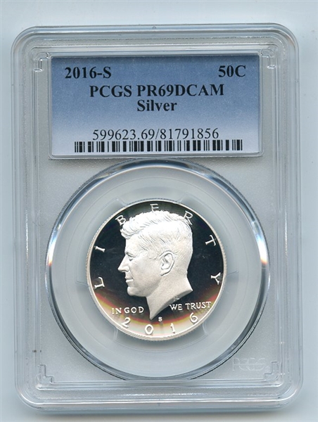 2016 S 50C Silver Kennedy Half Dollar PCGS PR69DCAM