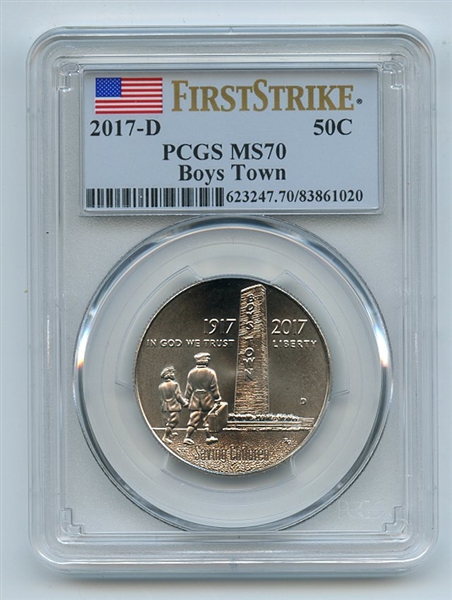 2017 D 50C Boys Town Uncirculated Commemorative PCGS MS70 First Strike