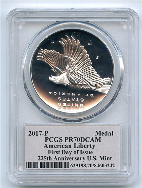 2017 P American Liberty Silver Medal PCGS PR70DCAM First Day of Issue Thomas Cleveland