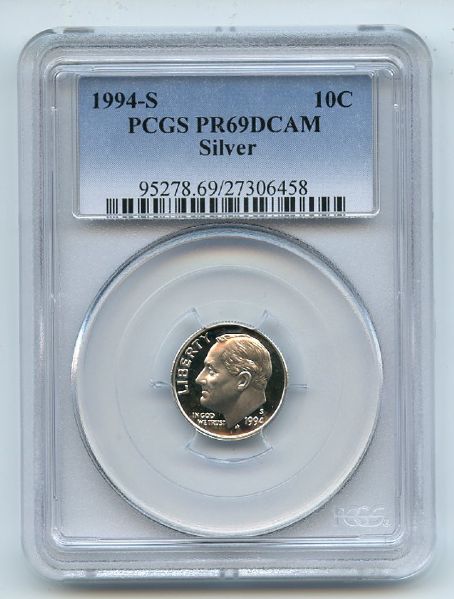 1994 S 10C Silver Roosevelt Dime Proof PCGS PR69DCAM