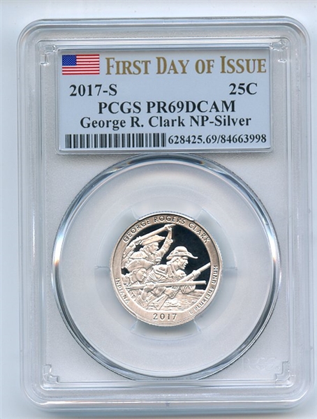 2017 S 25C Silver George Rogers Clark Quarter PCGS PR69DCAM First Day of Issue
