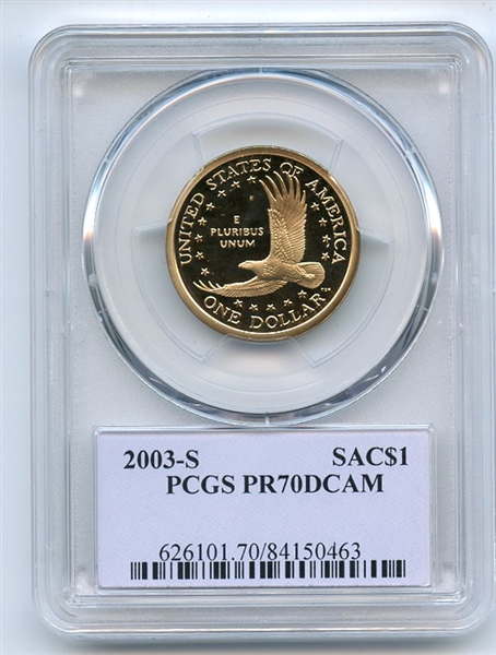 2003 S $1 Sacagawea Dollar PCGS PR70DCAM Thomas Cleveland 