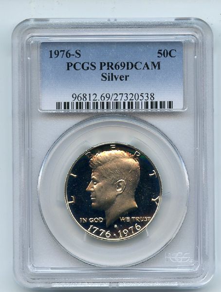 1976 S 50C Silver Kennedy Half Dollar Proof PCGS PR69DCAM