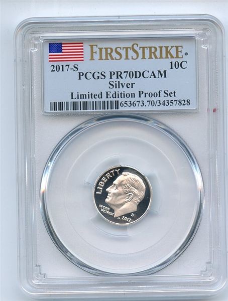 2017 S 10C Silver Roosevelt Dime PCGS PR70DCAM First Strike Limited Edition