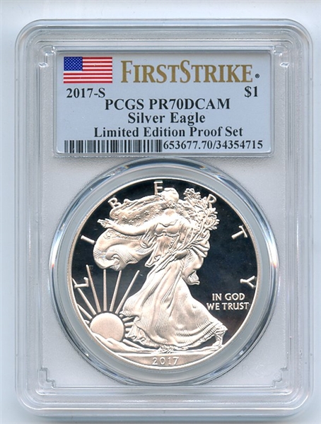 2017 S $1 American Silver Eagle PCGS PR70DCAM First Strike Limited Edition