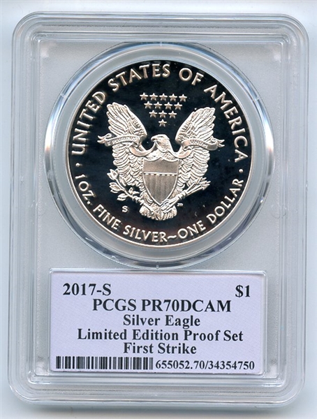 2017 S $1 American Silver Eagle PCGS PR70DCAM FS Limited Thomas Cleveland Native