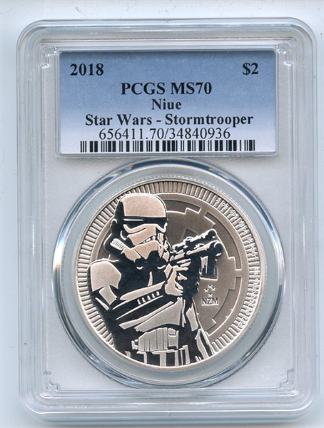 2018 $2 Niue 1 oz Silver Star Wars Stormtrooper PCGS MS70