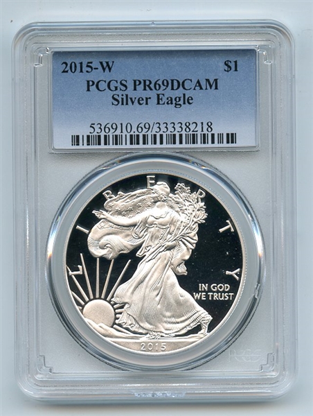 2015 W $1 American Proof Silver Eagle Dollar PCGS PR69DCAM