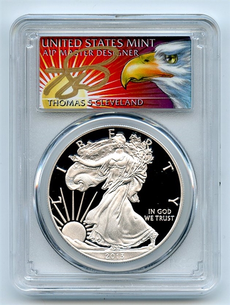 2013 W $1 Proof American Silver Eagle 1oz PCGS PR70DCAM Thomas Cleveland Eagle