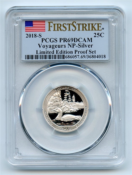 2018 S 25C Silver Voyageurs Quarter PCGS PR69DCAM First Strike Limited Edition