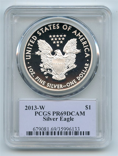2013 W $1 Proof American Silver Eagle 1oz PCGS PR69DCAM Thomas Cleveland Native