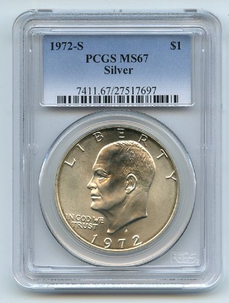 1972 S $1 Silver Ike Eisenhower Dollar PCGS MS67