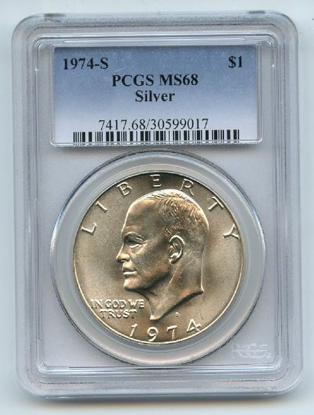 1974 S $1 Silver Ike Eisenhower Dollar PCGS MS68