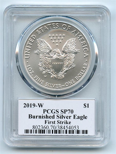 2019 W $1 Burnished American Silver Eagle 1oz PCGS SP70 Thomas Cleveland Eagle