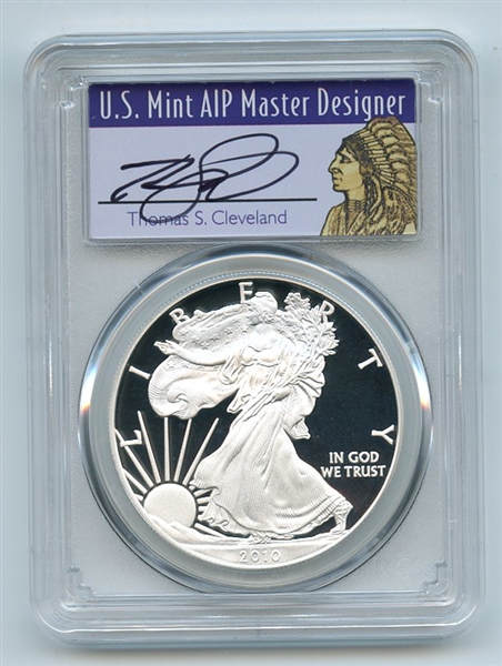 2010 W $1 Proof American Silver Eagle 1oz PCGS PR69DCAM Thomas Cleveland Native