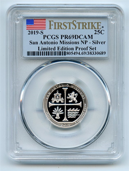 2019 S 25C Silver San Antonio Limited Edition Quarter PCGS PR69DCAM First Strike