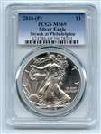 2016 (P) $1 American Silver Eagle 1oz Dollar PCGS MS69 Struck in Philadelphia