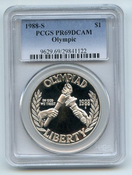 1988 S $1 Olympic Silver Commemorative Dollar PCGS PR69DCAM