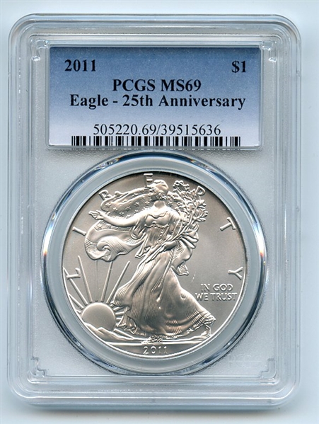 2011 $1 American Silver Eagle Dollar 1oz PCGS MS69