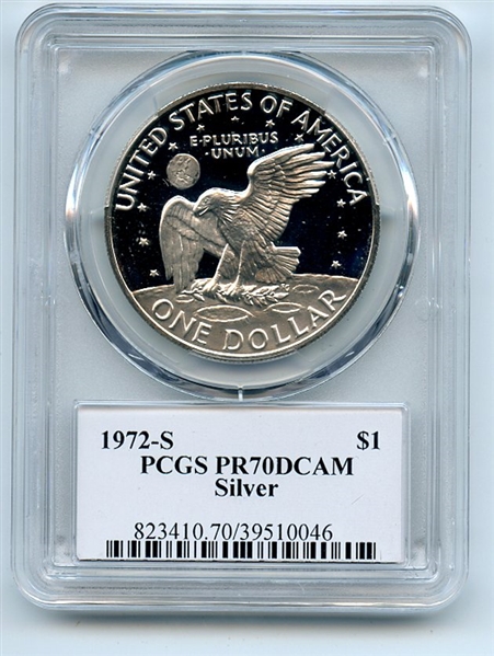 1972 S $1 Silver Ike Eisenhower Dollar Proof PCGS PR70DCAM Fred Haise
