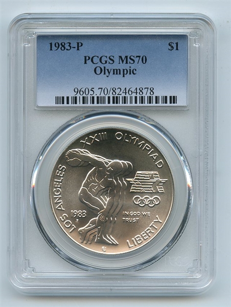 1983 P $1 Olympic Silver Commemorative Dollar PCGS MS70